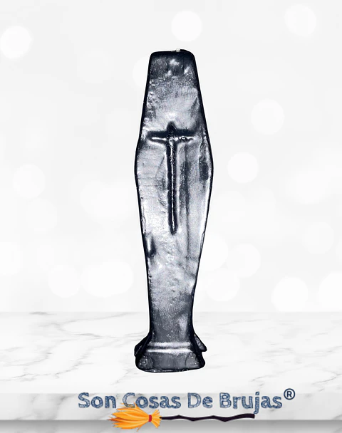Vela Ataúd Negro - 13 cm aprox.