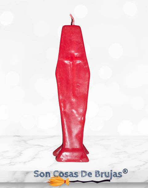 Vela Ataúd Rojo - 13 cm aprox.