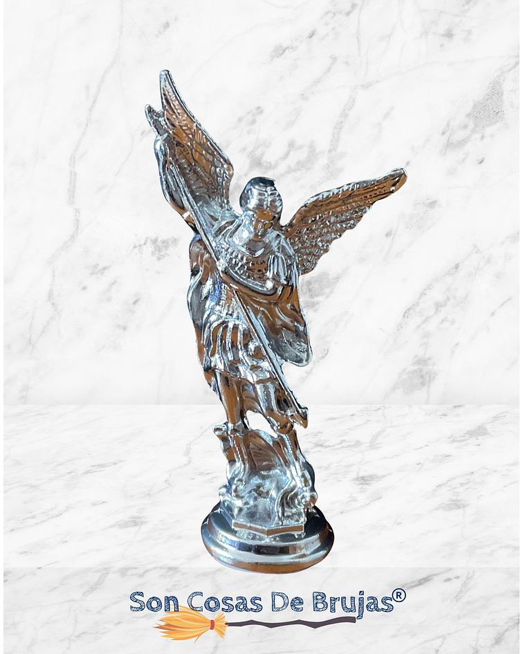 Figura San Miguel Arcángel, Dorado o Plateado - 8 x 4 cm aprox.