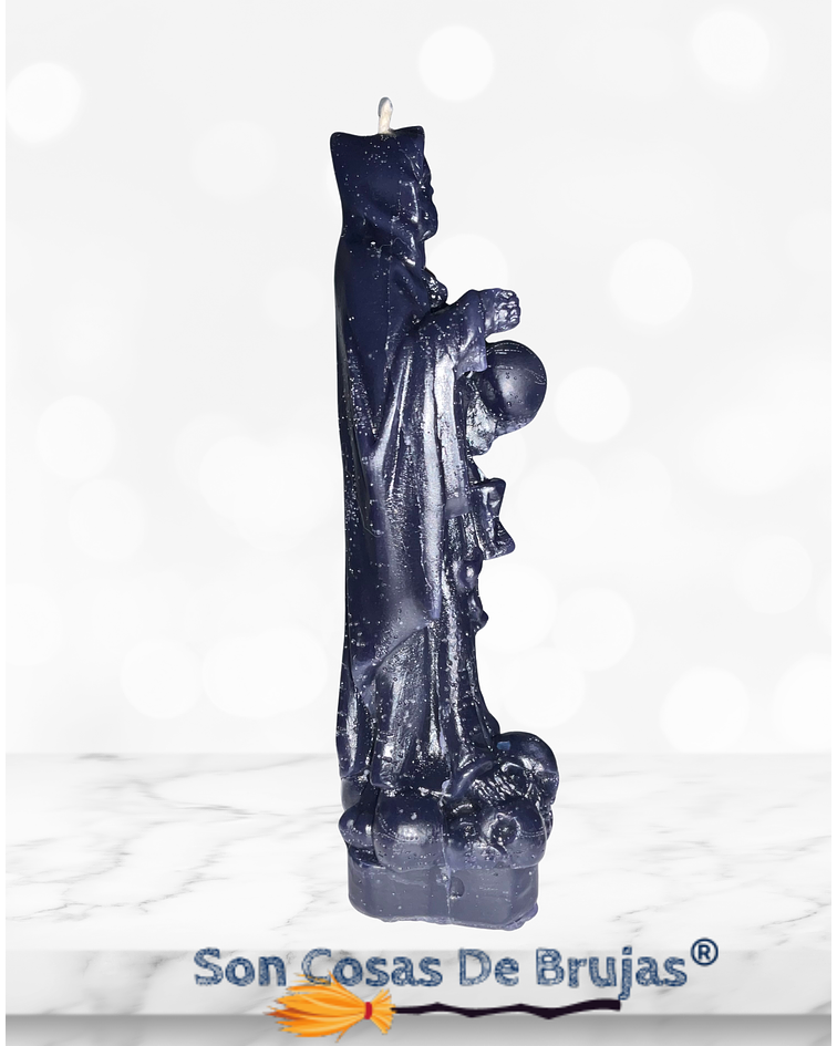 Vela Santa Muerte Negra - 17 x 5 cm aprox.