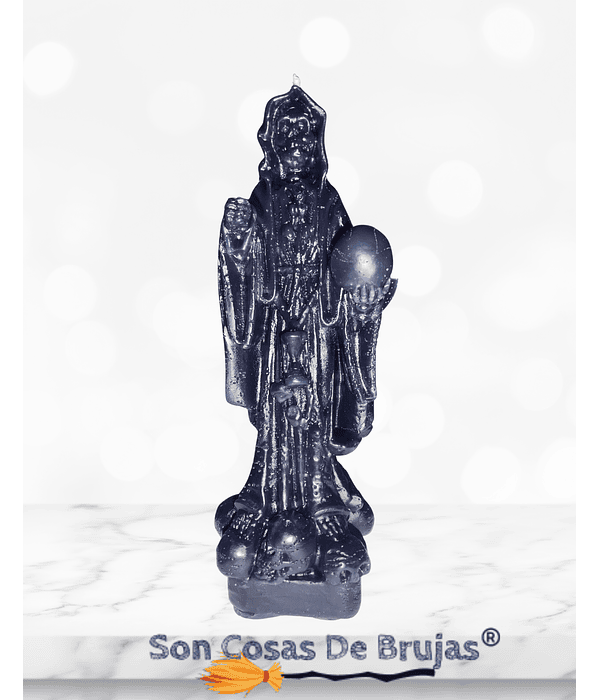 Vela Santa Muerte Negra - 17 x 5 cm aprox.