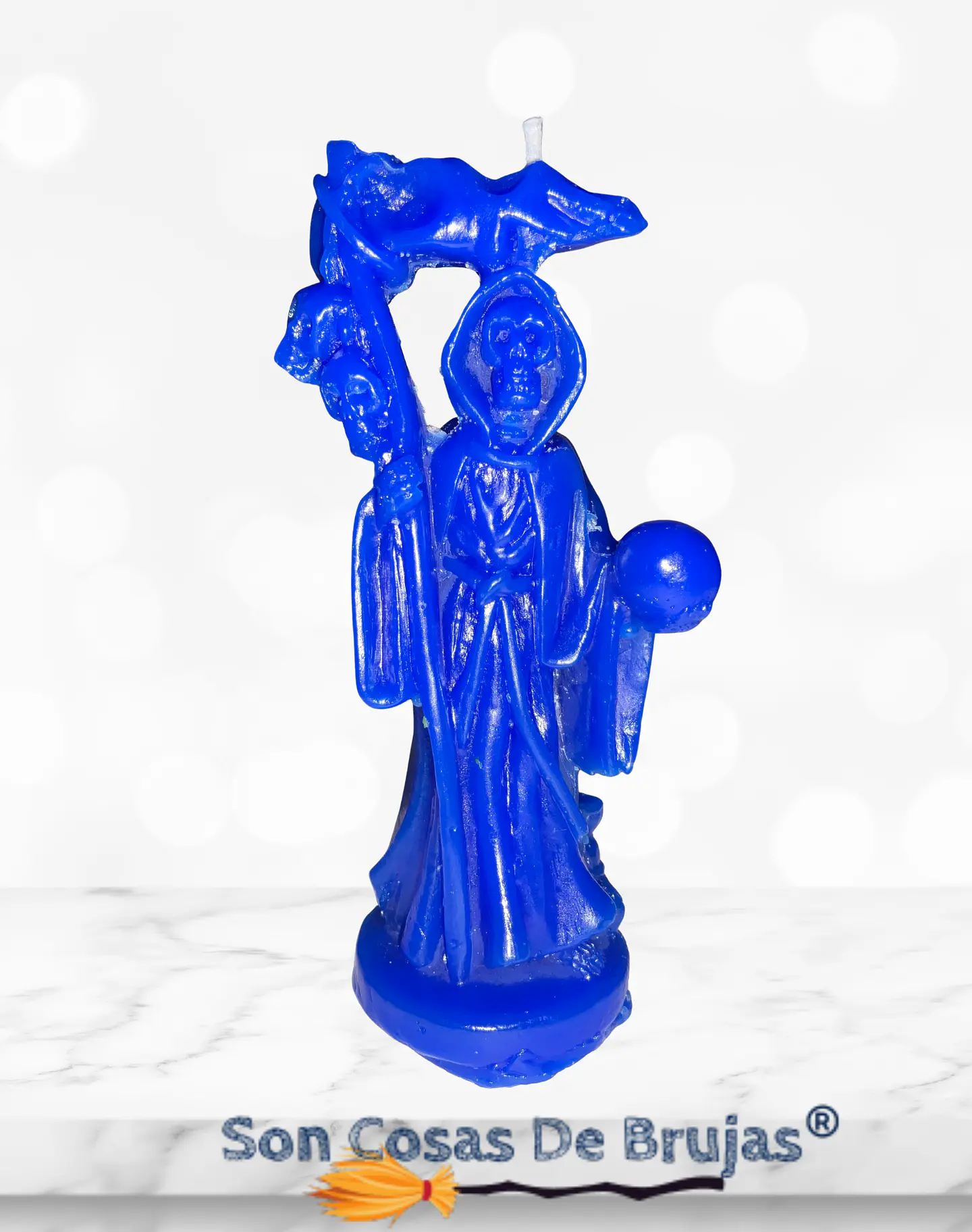 Vela Santa Muerte azul - 12 x 5 cm aprox. 1