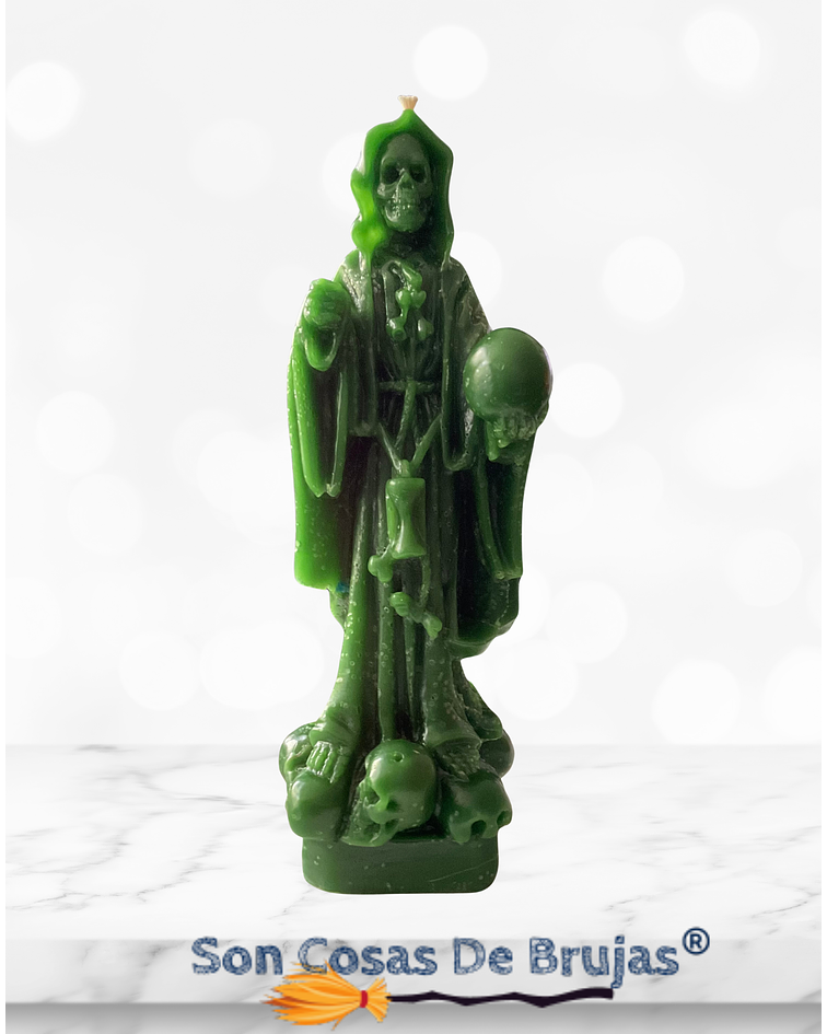 Vela Santa Muerte Verde - 17 x 5 cm aprox.