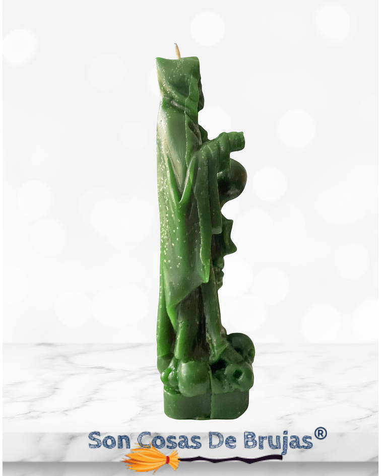 Vela Santa Muerte Verde - 17 x 5 cm aprox.