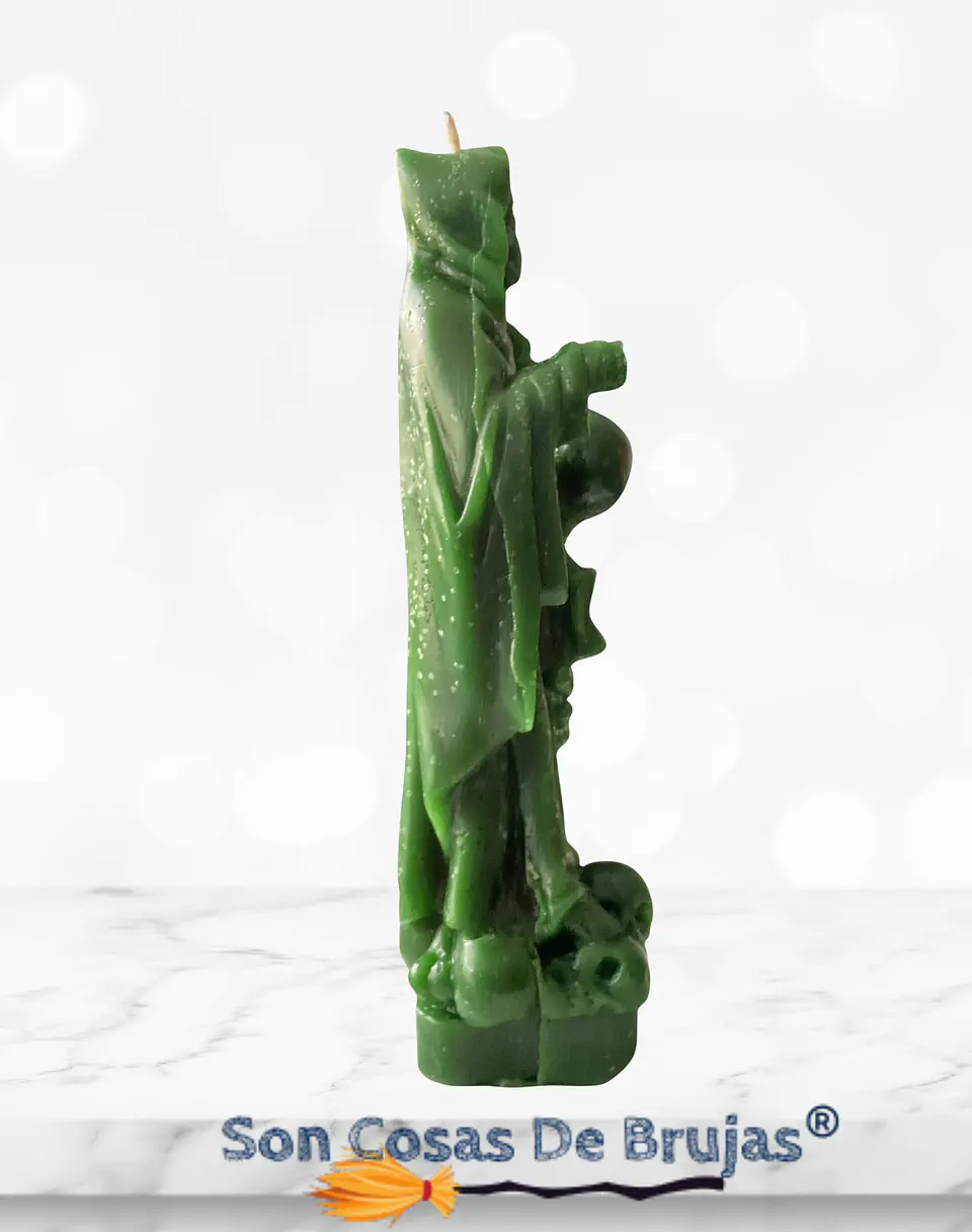Vela Santa Muerte Verde - 17 x 5 cm aprox. 3