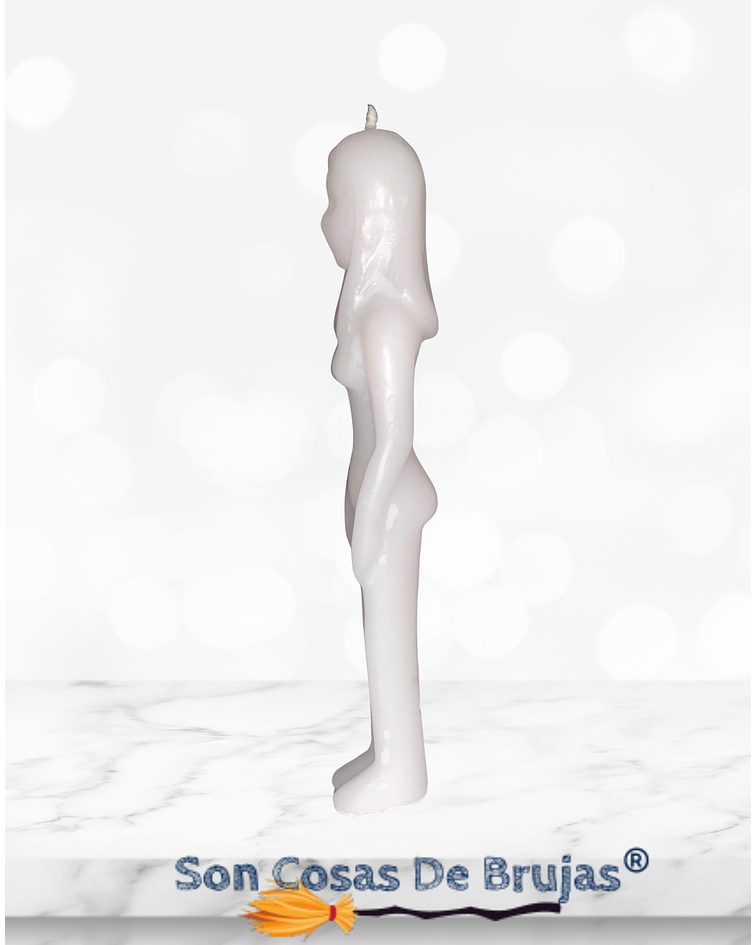 Vela Mujer Blanca - 18 x 3,5 cm aprox.