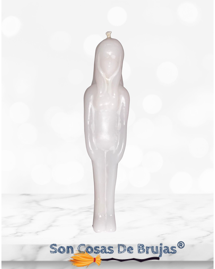 Vela Mujer Blanca - 18 x 3,5 cm aprox.