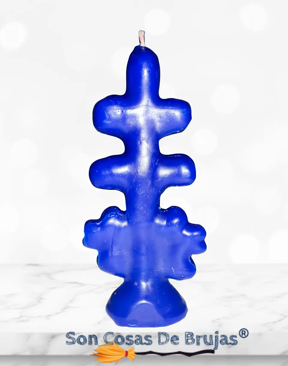 Vela Cruz de Caravaca Azul - 13 x 4 cm aprox. 2