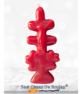 Vela Cruz de Caravaca Roja - 13 x 4 cm aprox.