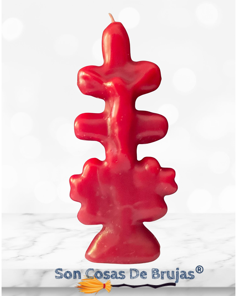 Vela Cruz de Caravaca Roja - 13 x 4 cm aprox.