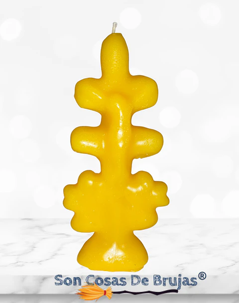 Vela Cruz de Caravaca Amarilla - 13 x 4 cm aprox. 