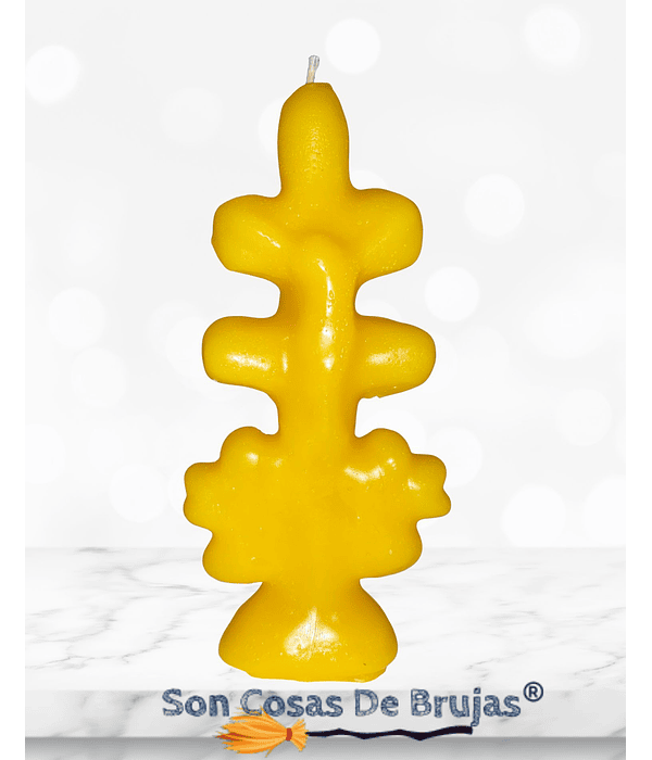Vela Cruz de Caravaca Amarilla - 13 x 4 cm aprox. 