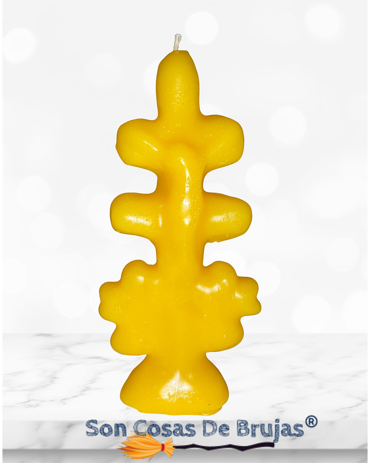 Vela Cruz de Caravaca Amarilla - 13 x 4 cm aprox. 