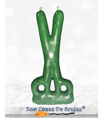 Vela Tijera Verde - 15 cm aprox.