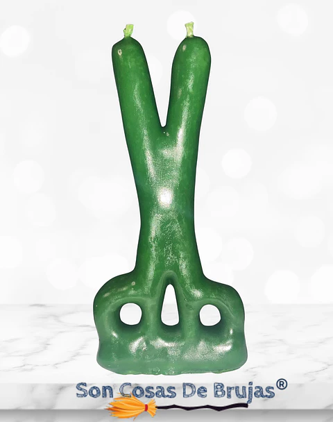 Vela Tijera Verde - 15 cm aprox.