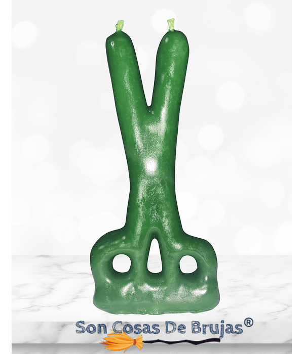 Vela Tijera Verde - 15 cm aprox.