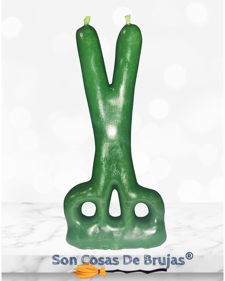 Vela Tijera Verde - 15 cm aprox.