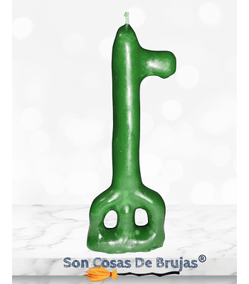 Vela Llave Verde - 12,5 cm aprox.