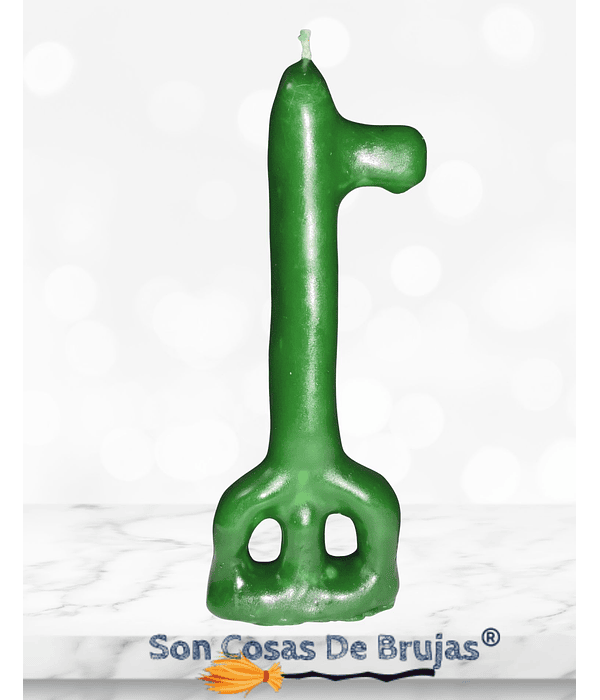 Vela Llave Verde - 12,5 cm aprox.