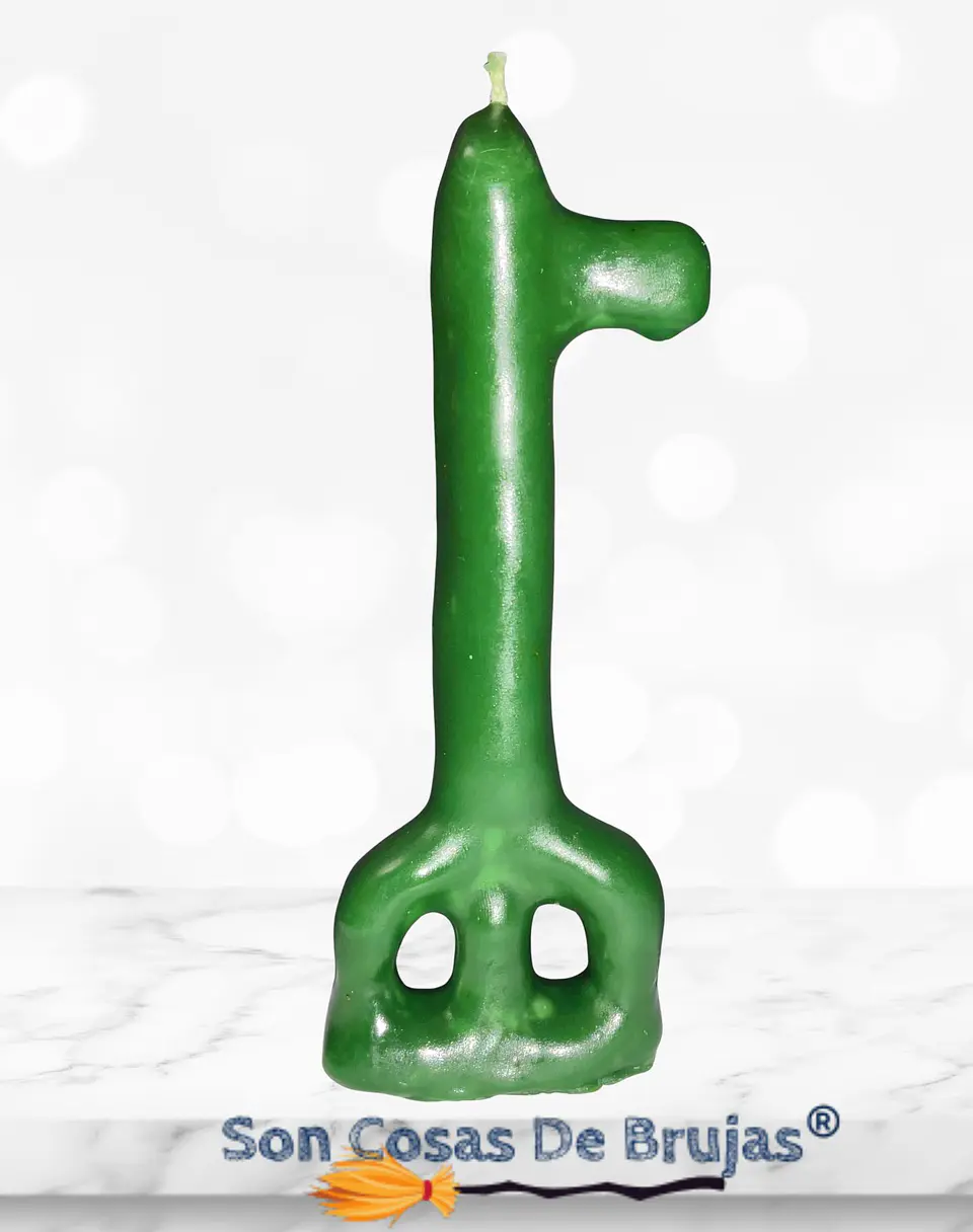 Vela Llave Verde - 12,5 cm aprox. 1