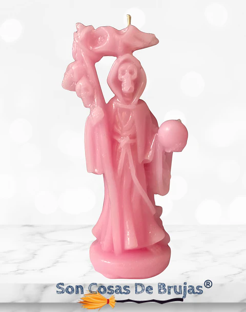 Vela Santa Muerte Rosada - 12 x 5 cm aprox.