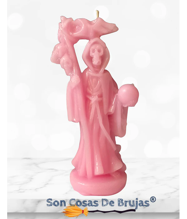 Vela Santa Muerte Rosada - 12 x 5 cm aprox.