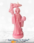 Vela Santa Muerte Rosada - 12 x 5 cm aprox.