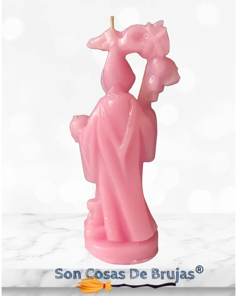 Vela Santa Muerte Rosada - 12 x 5 cm aprox.