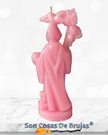 Vela Santa Muerte Rosada - 12 x 5 cm aprox.