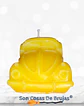 Vela Auto Escarabajo Amarillo - 9 x 4 cm aprox. - Miniatura 1