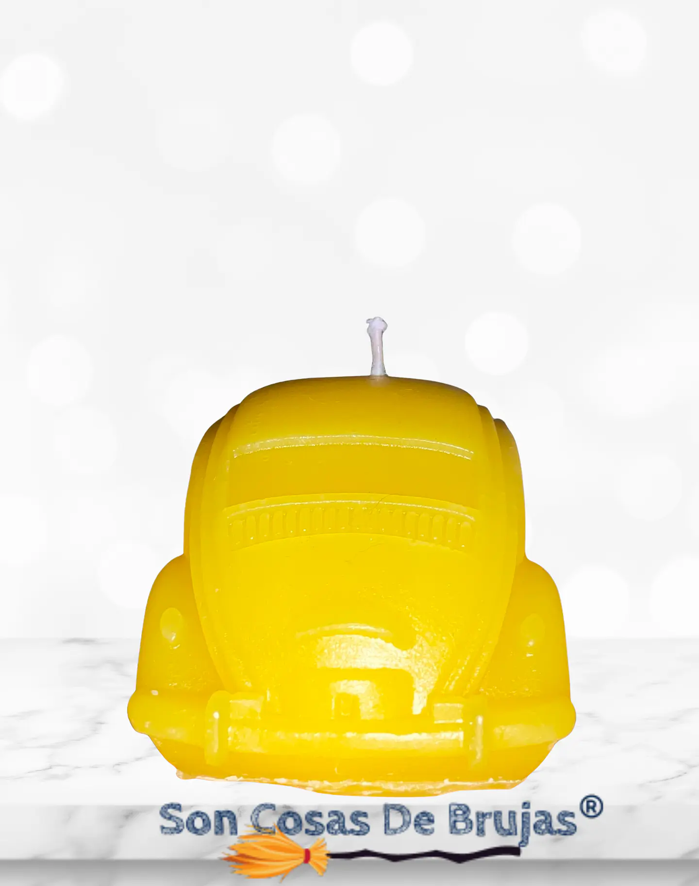 Vela Auto Escarabajo Amarillo - 9 x 4 cm aprox. 3