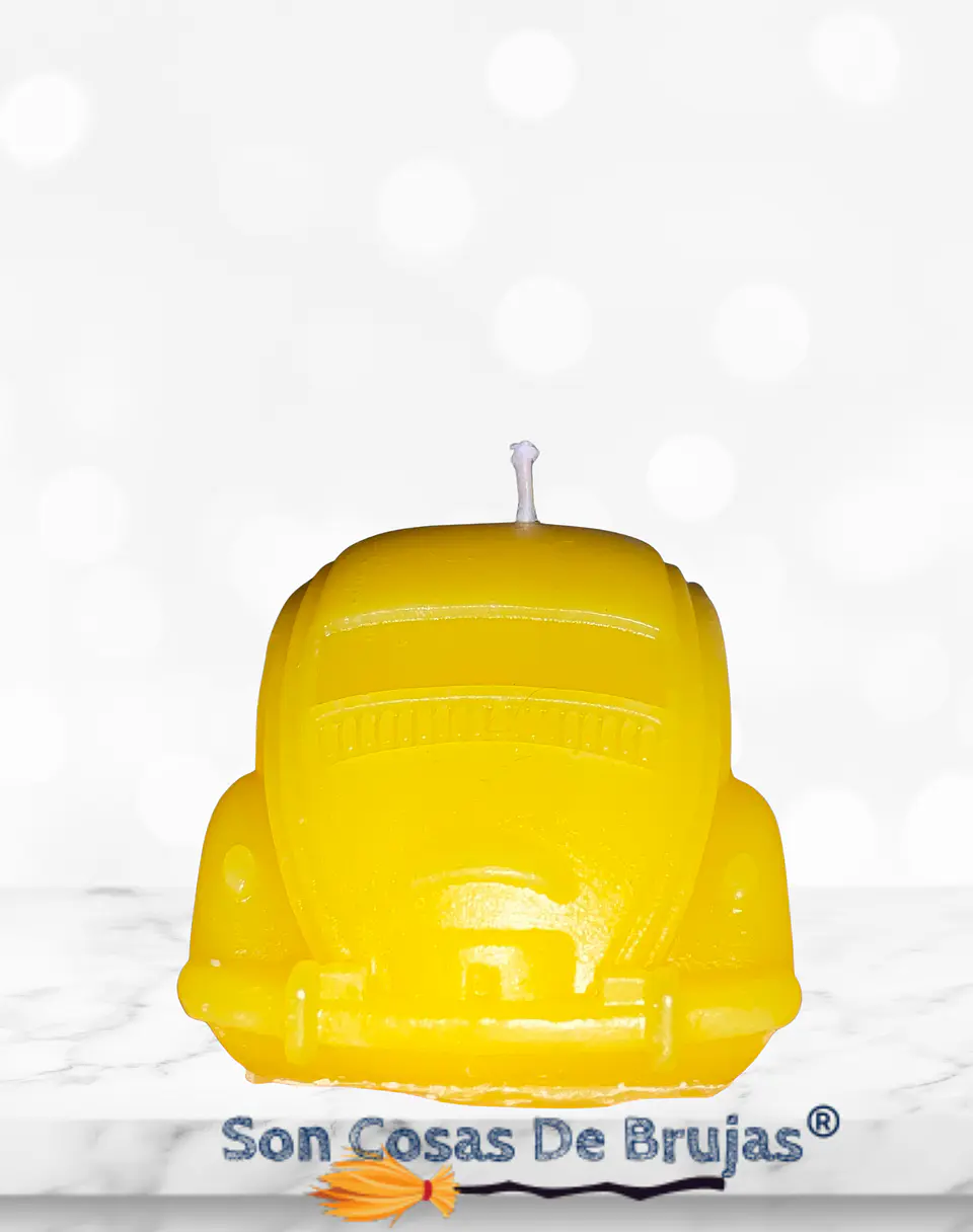 Vela Auto Escarabajo Amarillo - 9 x 4 cm aprox. 3