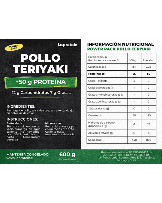 Power Pack - Pollo Teriyaki 600 g