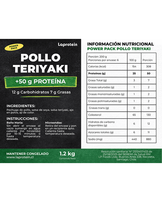 Power Pack - Pollo Teriyaki 1.2 k