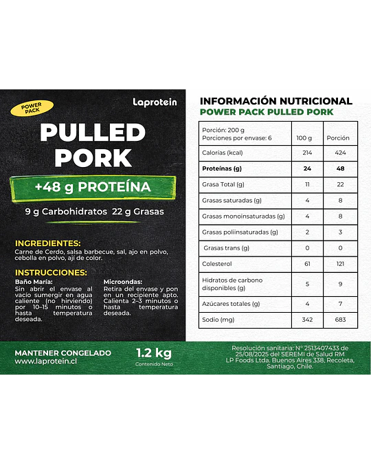 La Protein Power Pack - Pulled Pork 1.2 k