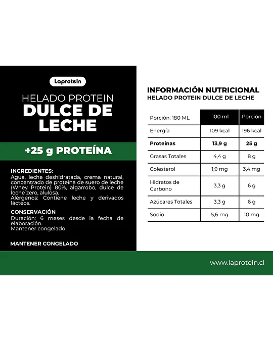 Helado Protein Dulce de Leche 180 ml