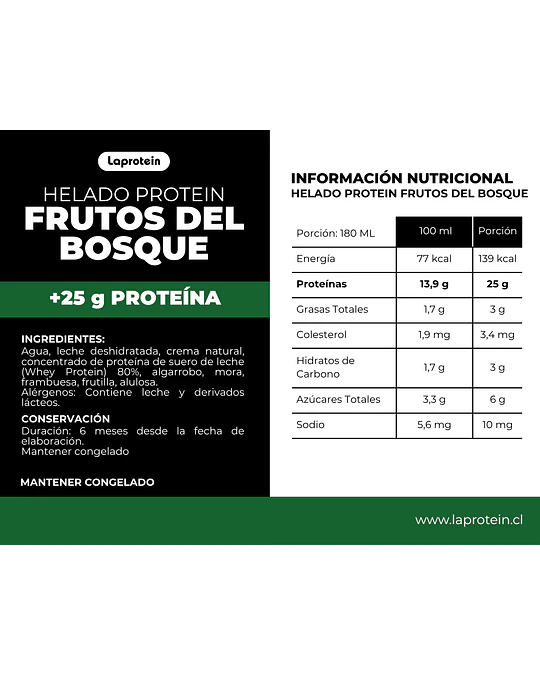 Helado Protein Frutos del Bosque 180 ml