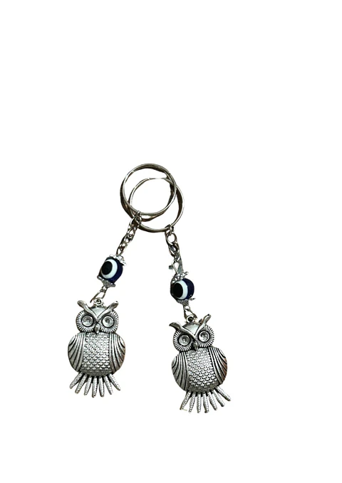 LLAVERO BUHO OJO TURCO METAL X2