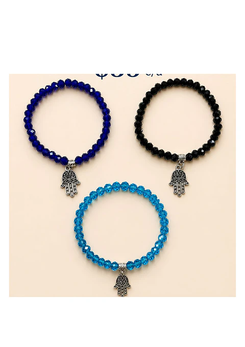 PULSERA DE CRITAL ELASTIZADA C/DIJE