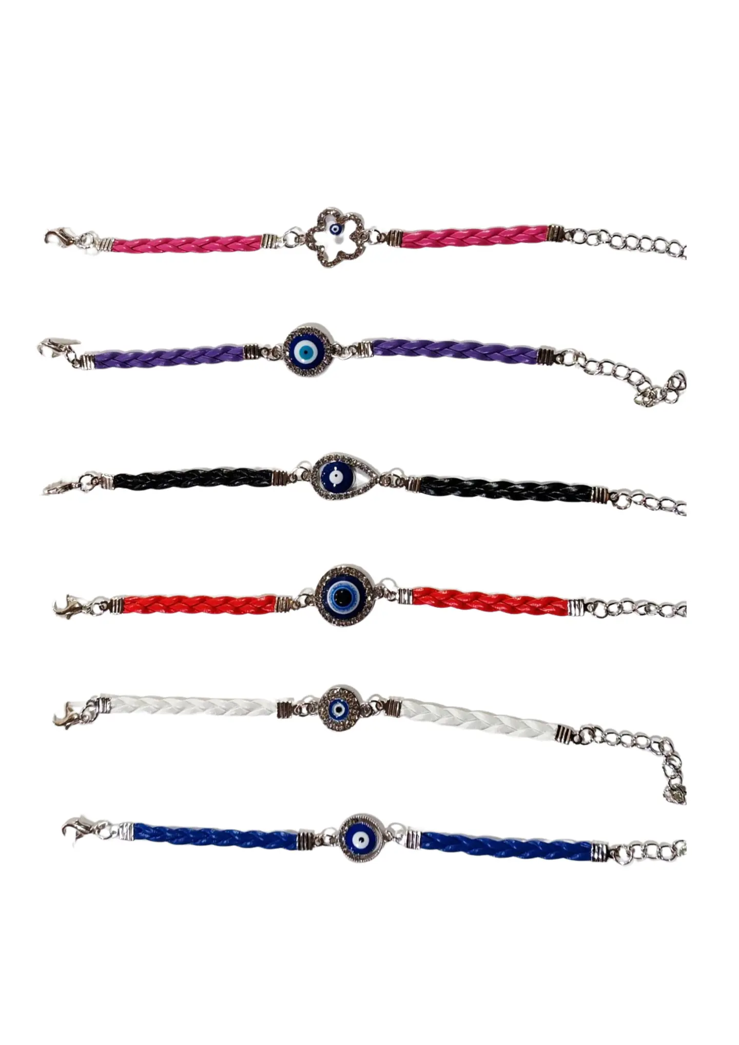 PULSERA CUERO TRENZA OJO TURCO 1