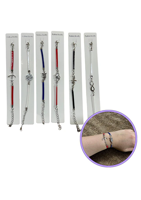 PULSERA CUERO DIJES VARIOS