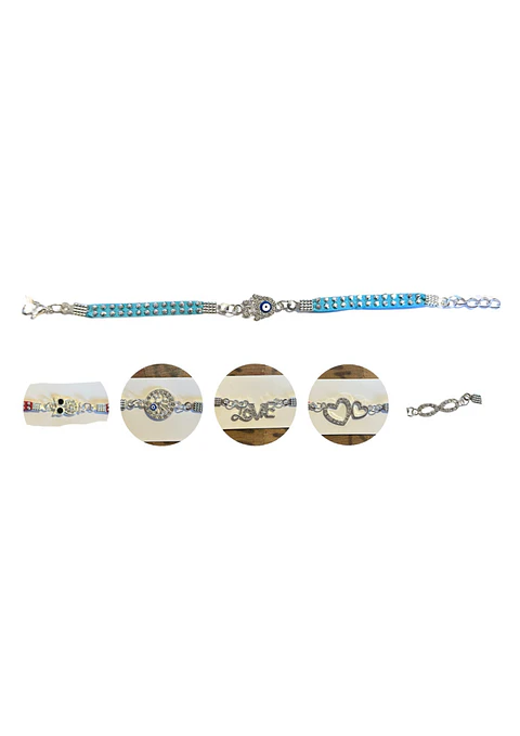 PULSERA CUERO COLOR Y TACHAS