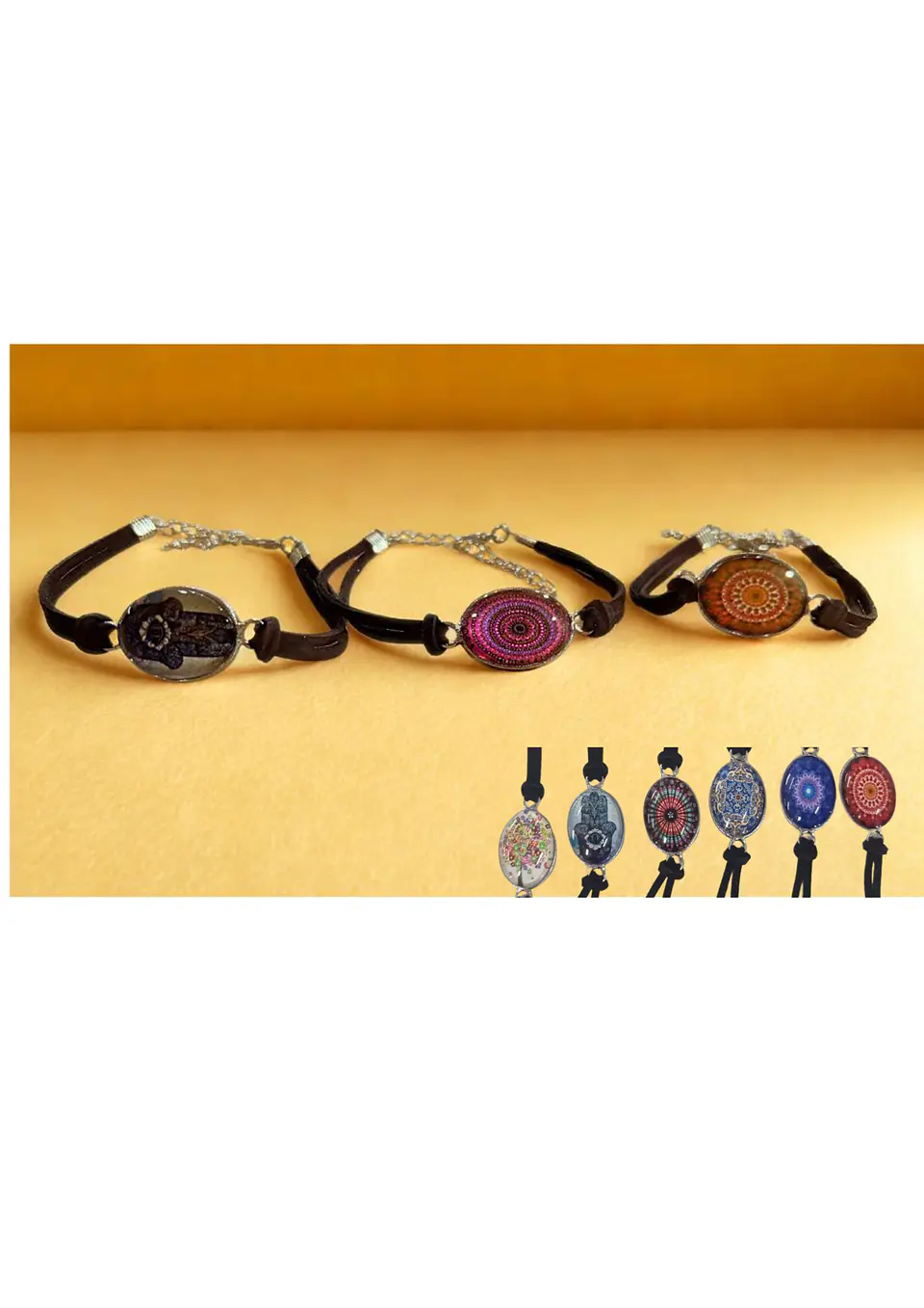 PULSERA MANDALA CUERO OVAL 1