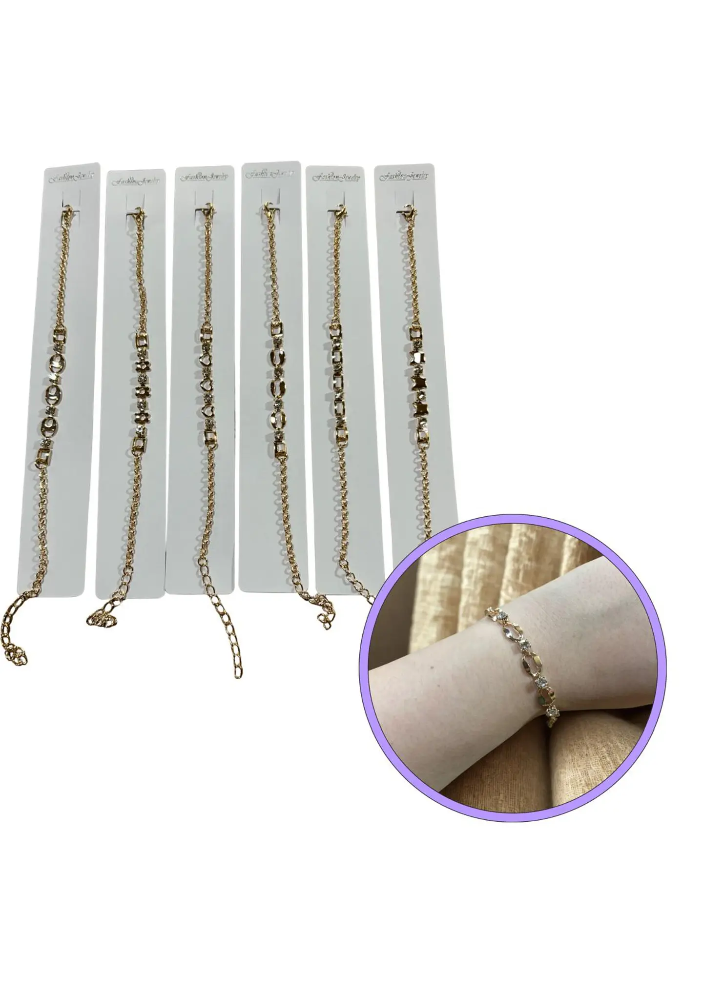 PULSERA DORADA CON BRILLITOS 1