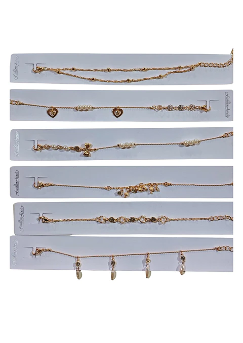 PULSERA DORADA PERLA  Y DIJE