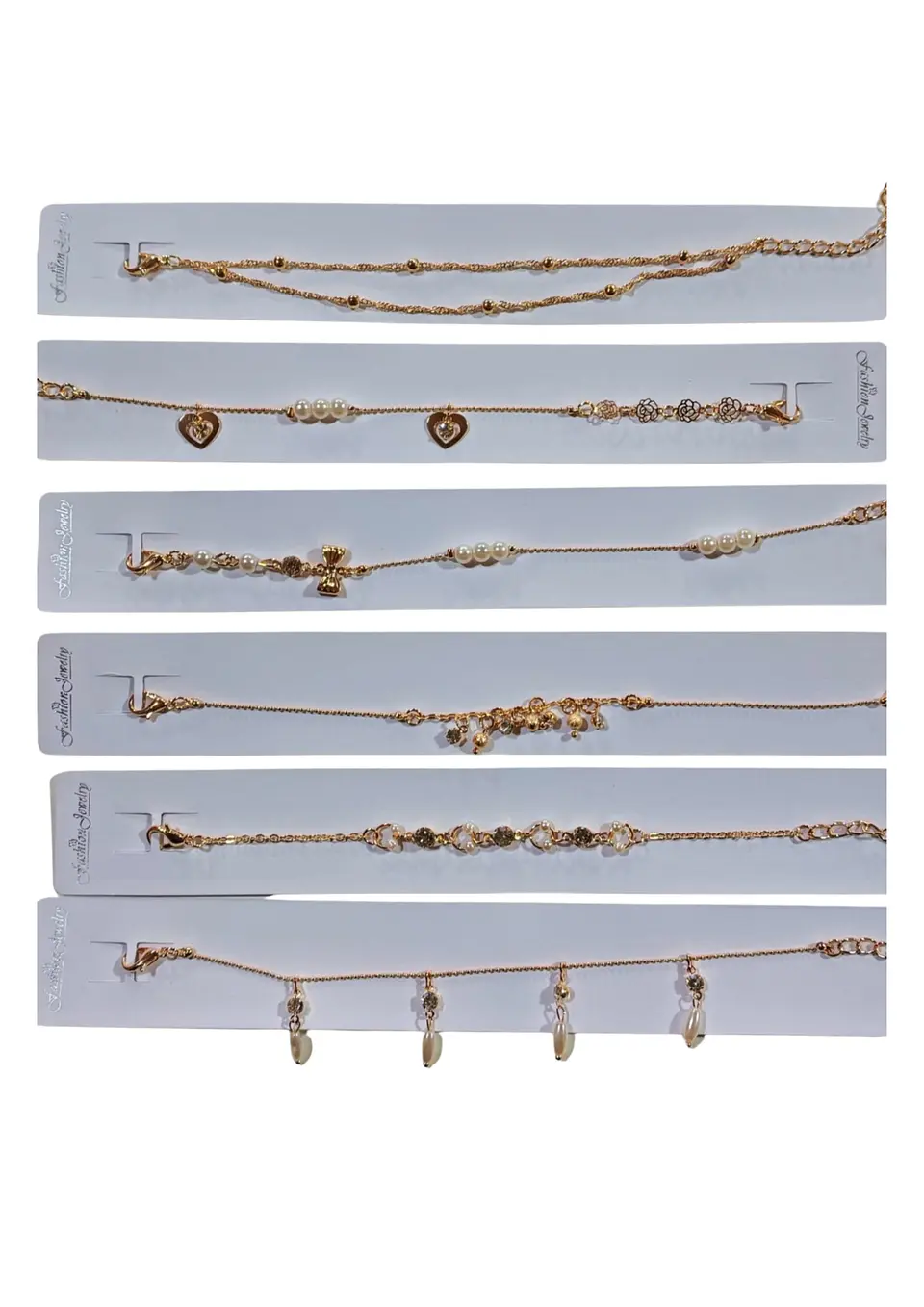 PULSERA DORADA PERLA  Y DIJE 1