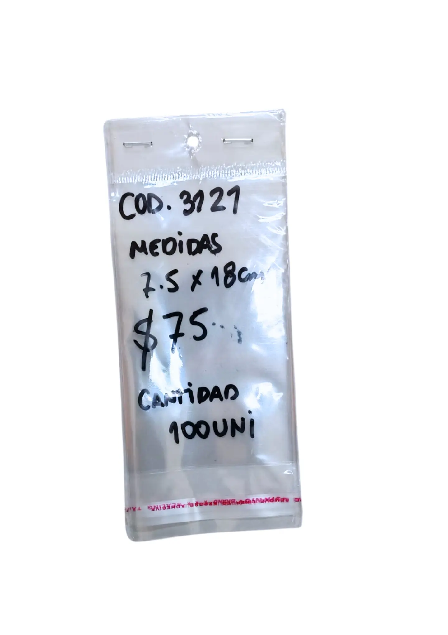 BOLSA AUTOADHESIVA 7.5X18 -100U 1