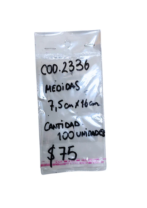 BOLSA AUTOADHESIVA- 7.5X16 -100U
