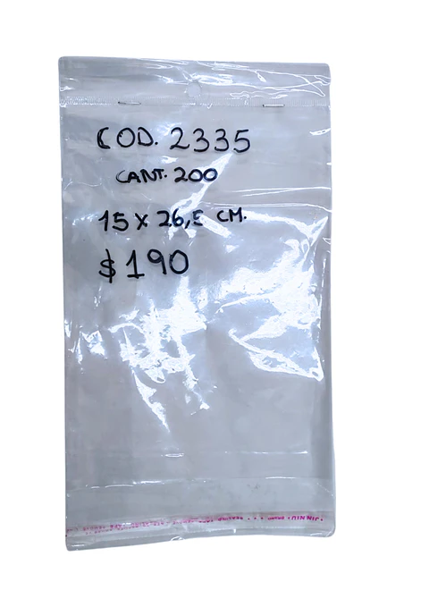 BOLSA AUTOADHESIVA 15X26.5 X 200
