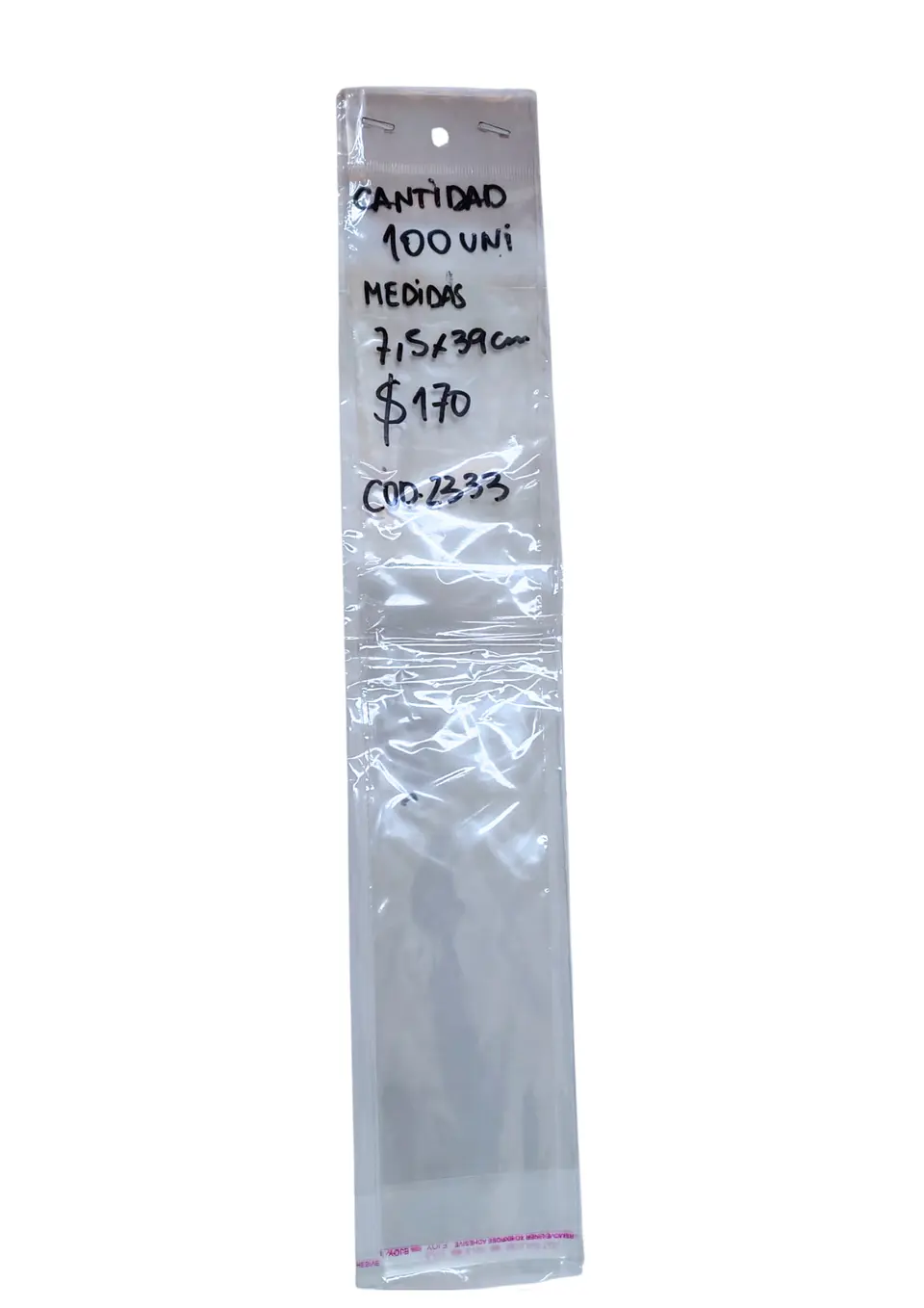 BOLSA AUTOADHESIVA 7.5 X39   -100U 1